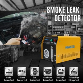 OURANTOOLS Car EVAP Smoke Machine Leak Detector Fuel Pipe Leak Tester W/Flowmeter Dual-Mode