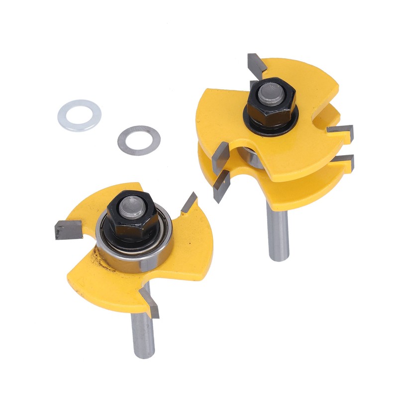 2Pcs Router Bit T Type 3 Teeth Milling Cutter Cutting