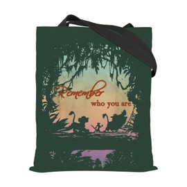 BAUNA The Lion Cartoon Movie Inspired Tote Bag Pumbaa Fans Gift Simba And Timon Shopping Bag Remember Who You Are Gift (Lion Tote)