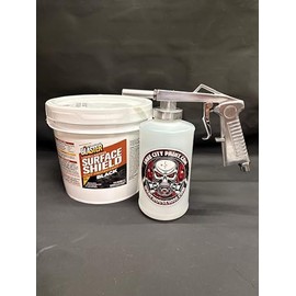 Gallon Black PB Blaster Surface Shield, Standard Undercoating Spray Gun, and 1 White Quart Bottle