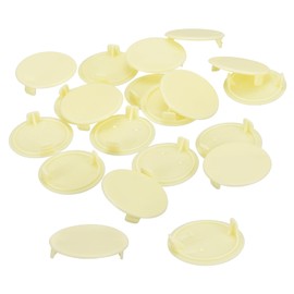 uxcell 50Pcs Hinge Hole Covers, 35mm(1 3/8") Dia Plastic Concealed Hole Cover Round Flush Type Caps for Furniture Cabinet Cupboard, Cream Color