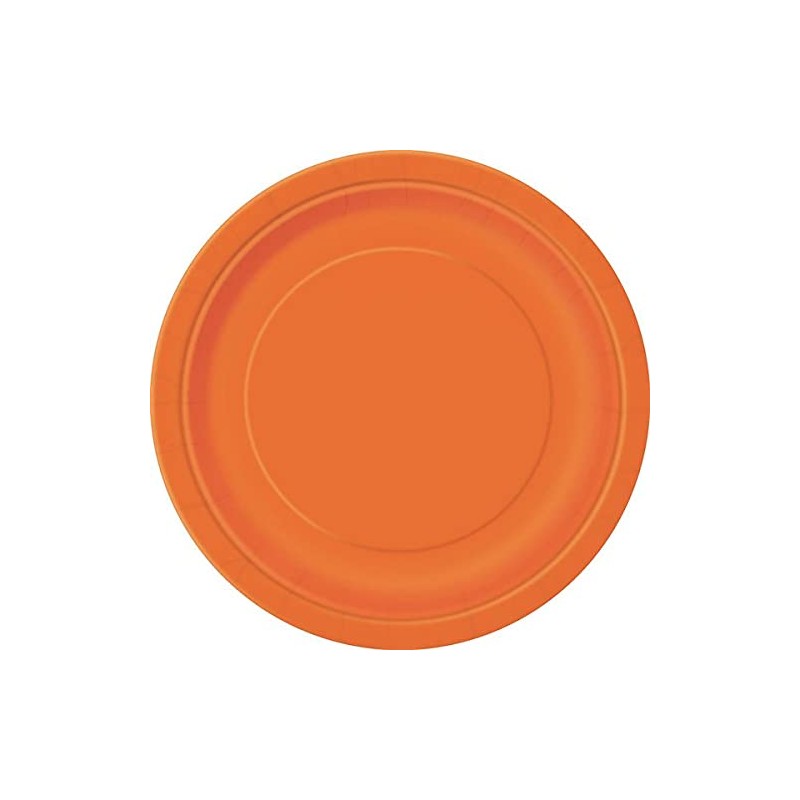 Unique 32252EU Eco-Friendly Paper Plates-23 cm-Orange Colour-16 Count (Pack of