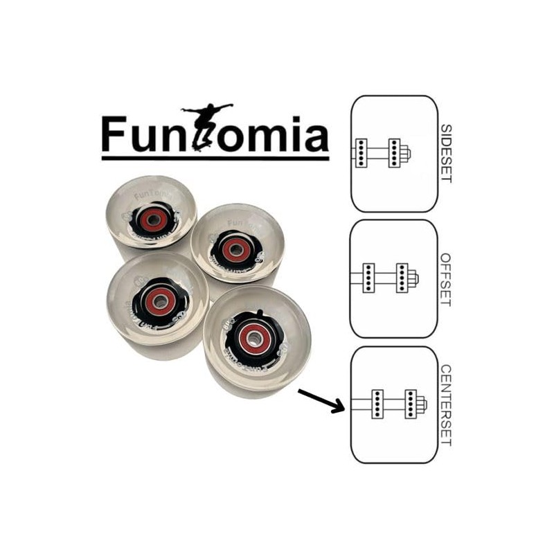 FunTomia Pack of 4 (LED) Longboard/Skateboard Wheels (Big Wheels) in