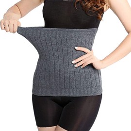 Milya Winter Cashmere Kidney Warmer Back Warmer Elastic Waist Support, Grey plush lining