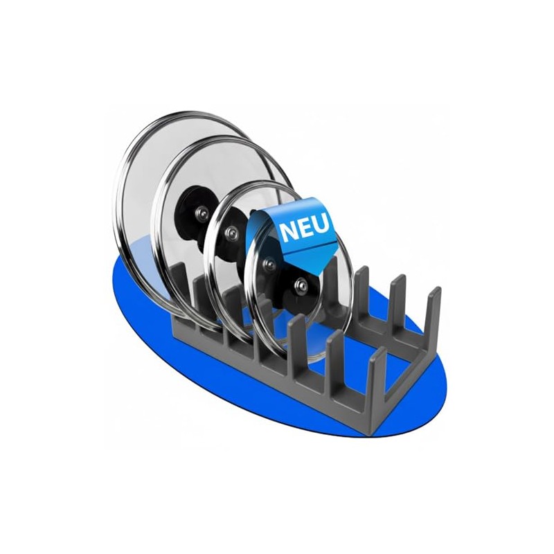 DecoBella Pot Lid Holder with 6 Compartments, Ergonomic, Space-Saving Kitchen