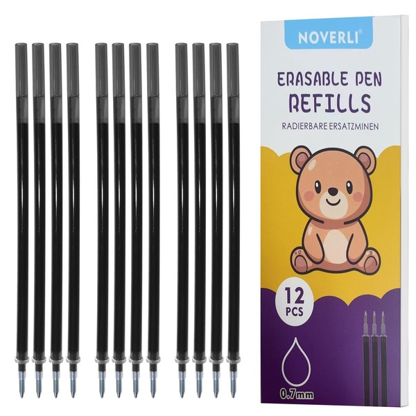Noverli 12 x Erasable Refills, Blue, Compatible with Lagami, Easy