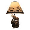 Elephants on Expedition Sculptural Table Lamp w/Decorative Shade