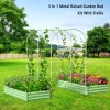SLSY Galvanized Raised Garden Bed with 85in Tall Garden Trellis