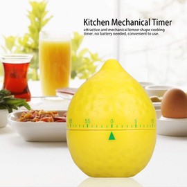 Lemon Cooking Timer, Mechanical Kitchen Timer Manual Lemon Shaped Counter, 60 Minutes Household Cooking Timing Tool, 6.2x6.2x8cm
