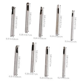 TEHAUX Punch Kit 9pcs Steel Craft Leather Puncher Belt Hole Puncher for Crafts Rectangle Shape Punch Tool for Leatherworking