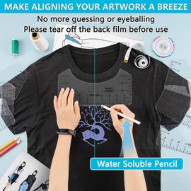 9Pcs Tshirt Ruler Guide for Vinyl Alignment,PVC Tee Measurement Template,Front and Back Measurement for Cricut Heat Press HTV Heat Transfer Vinyl,T-Shirt Ruler Guide Alignment Tool to Center Vinyl