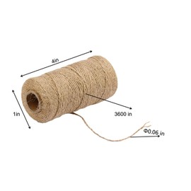 Natural Jute Twine, Twine for Crafts, 328 Feet Each Roll, Perfect for DIY Crafts and Gift Wrapping, Christmas, Wedding, and Party Decoration (Yellow-3)