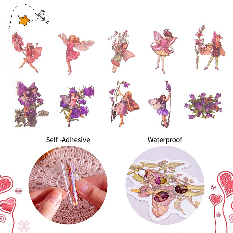 KIBBEH Transparent Decorative Fairy Stickers