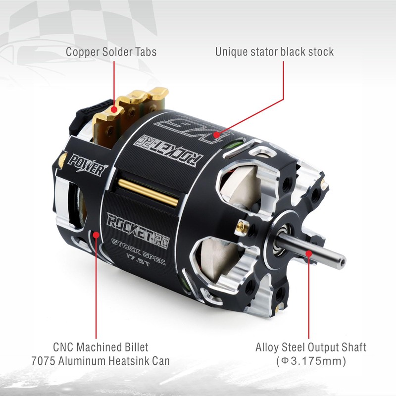 Surpass Hobby Rocket 540-V6-sensored Brushless 21.5Tkv Shaft 5.0 Motor Use