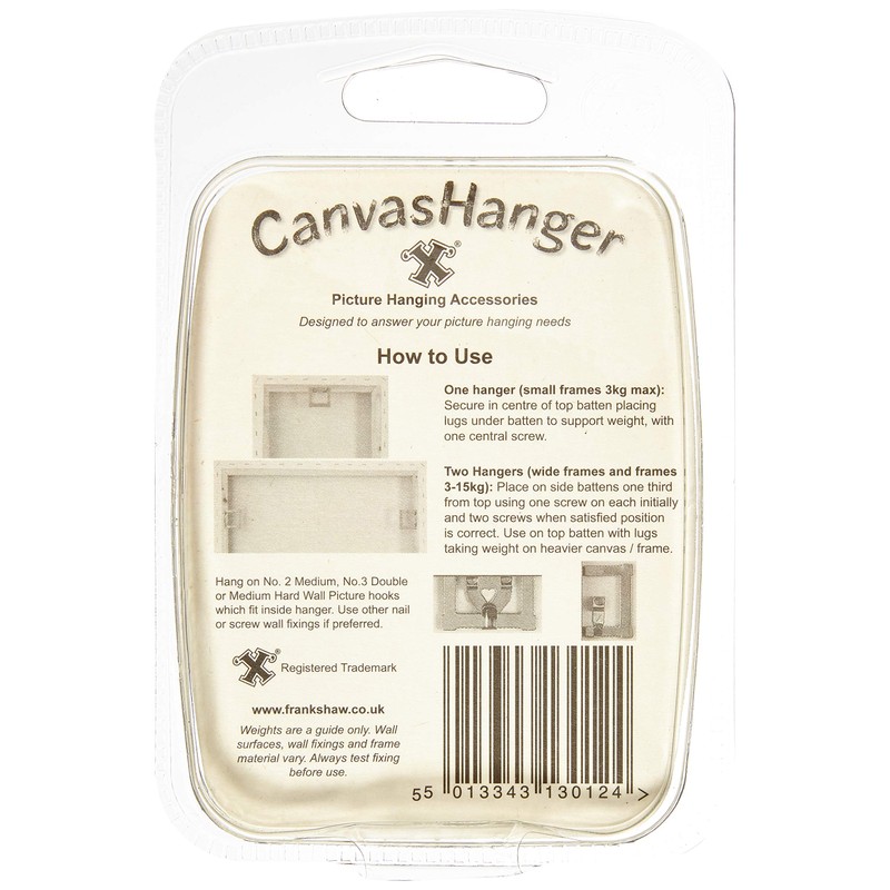 X Canvas Hangers Brass Plated 4 Pack Blister - 13012