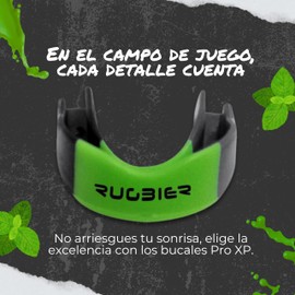 Rugbier Pro XP Rugby Mouth Guard, Kids Size up to 12 Years, Unisex, Professional Sports Teeth Protection, Mint Flavour