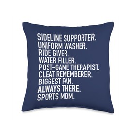 Sideline Support Cleats Snacks Game Team Fan Sports Mom Throw Pillow