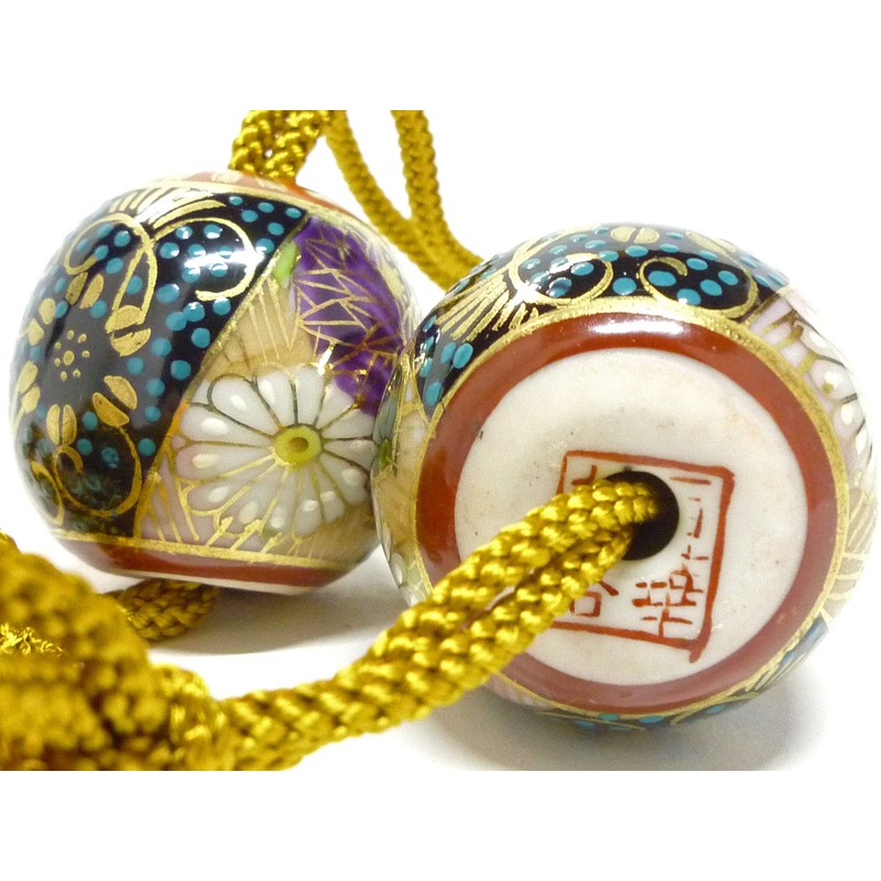 九谷焼【小玉風鎮】青粒+金花詰（傑作）