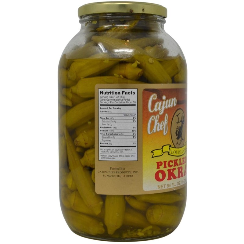 Cajun Chef Pickled Okra 64oz - One Half Gallon (Pack