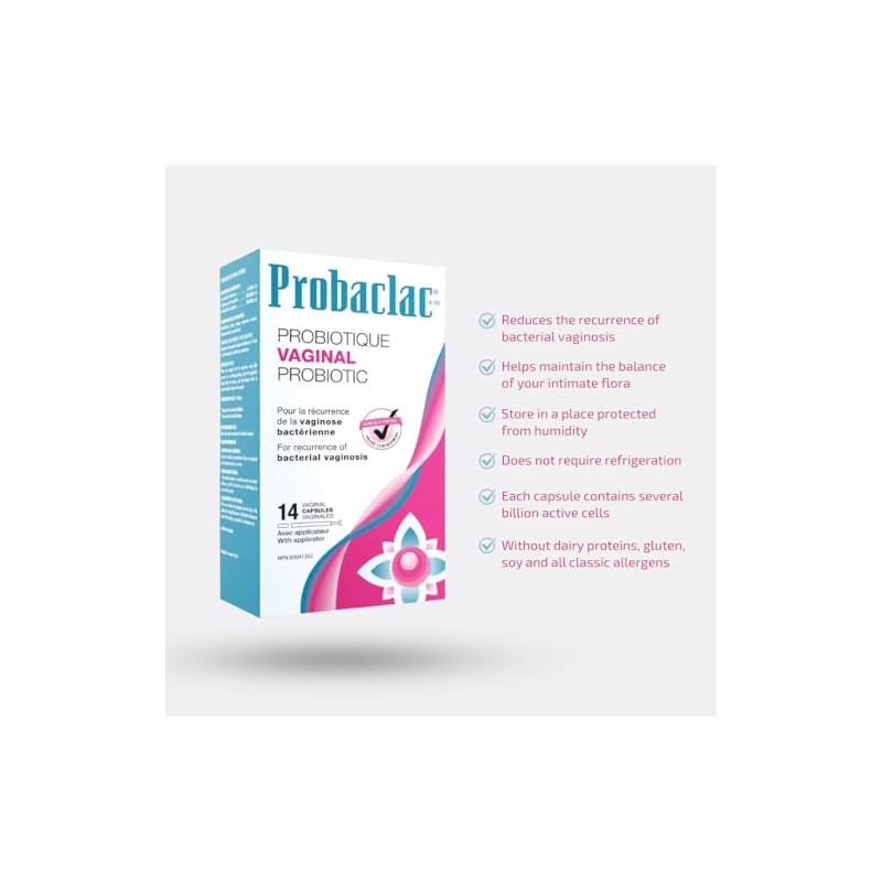 Probaclac- Fórmula Vaginosis Bacteriana Probiótica Vaginal. Reduce la recurrencia de
