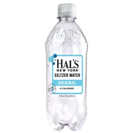 Hal's New York Seltzer Carbonated Original Sparkling Water, Zero Sugar, Zero Calorie, Zero Carbs, 20 Fl Oz (Pack of 24)