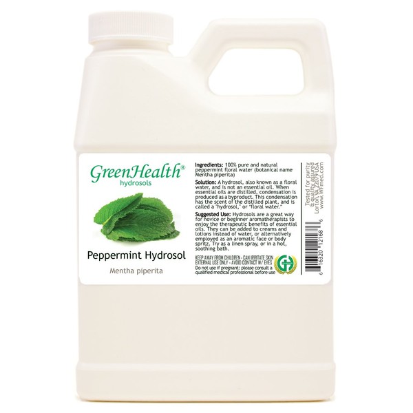 Peppermint Hydrosol (Floral Water!!!) - 16 fl oz Plastic Jug w/Cap - 100% pure, (NOT OIL!!)