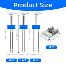 Pack of 6 Sewing Machine Needles, Twin Needles, Jersey Twin Needles, Twin Needles, Twin Needles for Sewing Machines, Sewing Machine Needles, Twin Needles, for Multifunctional Household Sewing Machines