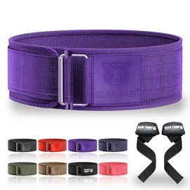 BEAR GRIP - Self-Locking Weight Lifting Belt, Premium Weightlifting Belt for Crossfit, Power Lifting, Bodybuilding, Lifting Belt for Men and Women, Workout Belt for Liftin (Purple, L)