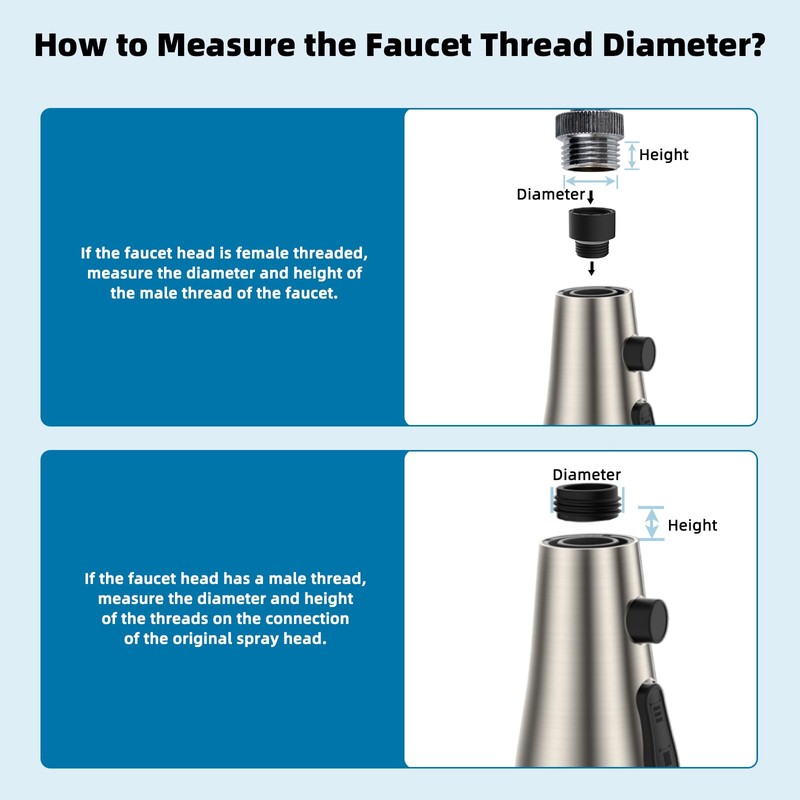Hibbent Metal Pull Down Spray Head for Kitchen Faucet, Kitchen
