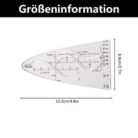Parabolic Template Math, Curve Template, Parabola Ruler, Normal Parabola Stencil, for Sinus Cosine Tangent, An Important Aid for Study and Work
