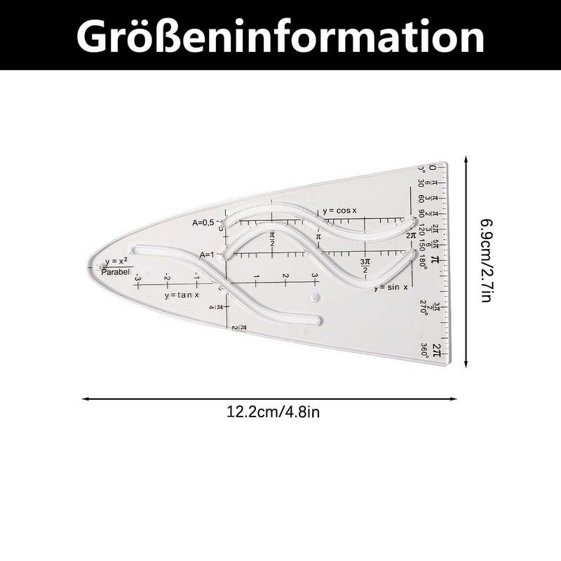 Parabolic Template Math, Curve Template, Parabola Ruler, Normal Parabola Stencil,