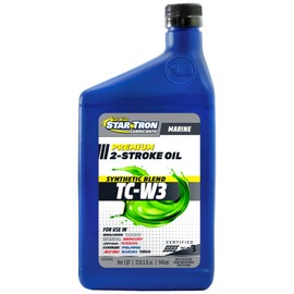 STAR BRITE Star Tron Premium+ 2-Cycle Synthetic Blend TC-W3 Engine Oil - Ideal for All Outboard Motors, Personal Watercraft & High-Performance Engines - 32 Ounce Quart (019232)