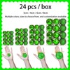 24 Count Mini Green Ornaments for Mini Christmas Tree, Small