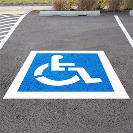 36’’x36’’ Handicap Parking Stencil for Painting, ADA Compliant, Reusable Silicone Handicap line Stencil kit for Parking lot