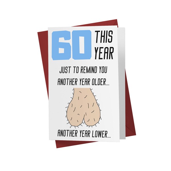 Funny Offensive Rude Sarcasm 60th Birthday Cards for Men, Boyfriend, Husband, Dad, Friends – Offensive Birthday Cards 60 Years Old – Offensive Rude Sarcasm Birthday Cards 60th Anniversary