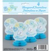 6" Mini Blue Stitching Boy Baby Shower Centerpiece Decorations, 4ct