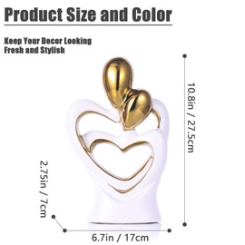 XMGZQ Brautpaar Figuren Deko,Deko Wohnzimmer Modern,Hochzeitsgeschenke für Brautpaar,Keramik Deko,Ehepaar Figuren,Geschenke Paar,Wohnzimmer Deko Modern,Deko Weiss Wohnzimmer,Hochzeitspaar Figuren Deko