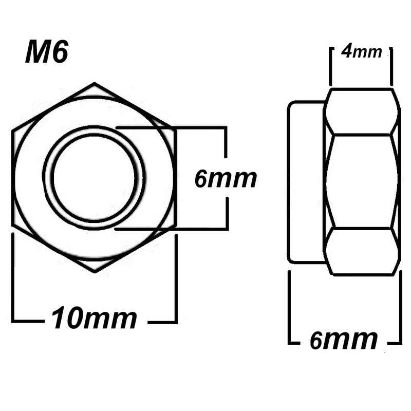 M6 Nyloc Hex Nut Locking Metal Steel Sheet Zinc Plated