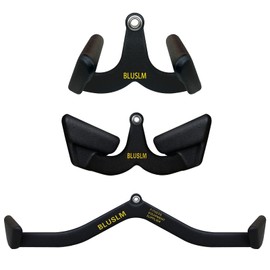 LAT Pull Down Bar for Cable Machine, LAT Pulldown Attachments T-bar V-bar Cable Attachment for Gym, Back Tricep Strength Training Handle