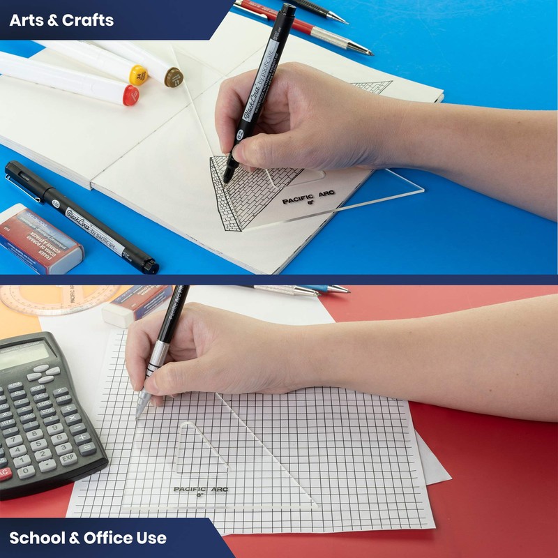 PACIFIC ARC 2030C08 TRIANGLE 30/60 CLEAR ACRYLIC PLAIN EDGE 8