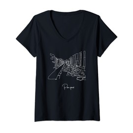 Womens Ruins of Pompeii italy V-Neck T-Shirt