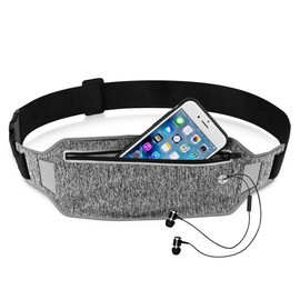 EpicGadget(TM) Running Waist Pack, Lightweight Water Resistant Reflective Runner Belt Sports Fanny Pack Adjustable Waistband (Gray)