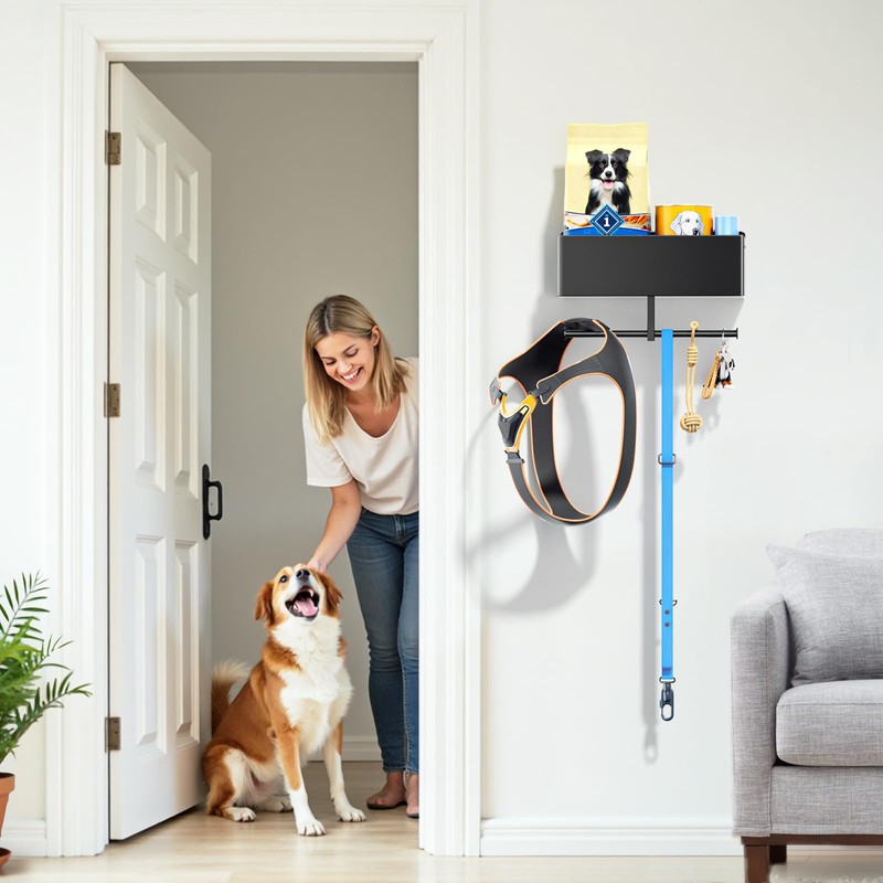 Dog Leash Holder for Wall, Dog Leash Hooks, Wall Mounted