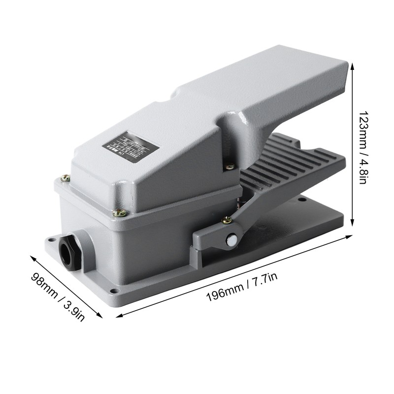 Machine Tool Treadle Switch 1NC 1NO Silver Contact Self Reset