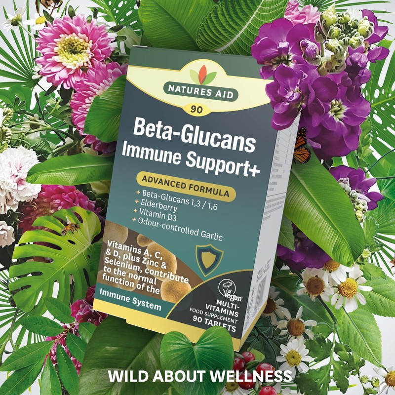 Natures Aid Beta-Glucans Immune Support + 90 Tablets (Award-winning Formula,