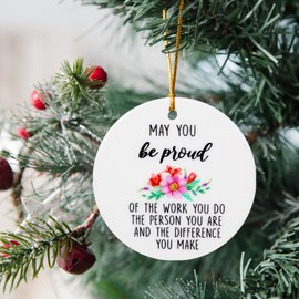 pink partesr Gifts for Coworkers, May You Be Proud of The Work You Do Coworker Ornament, Coworker Christmas Ornaments Gifts, Coworker Gifts for Women, Appreciation Gifts for Coworkers, Coworker Gifts