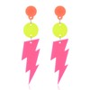 Multicolor Retro 80's 90's Neon Earrings, Exaggerated Lightning Bolt Dangle