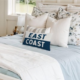 XYDEG Coastal Beach Room Decor 12x20 Pillow Cover, Coastal Preppy Trendy Retro Neutral East Coast Decorative Lumbar Pillow Covers for Bedroom College Dorm Sofa Couch