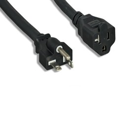 Kentek 3 Feet Ft 12 AWG Power Extension Cable Cord NEMA 5-20P to 5-20R 20A/125V SJT Black