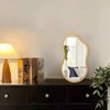 AAZZKANG Asymmetrical Small Mirror with Wooden Frame Irregular Decorative Wall